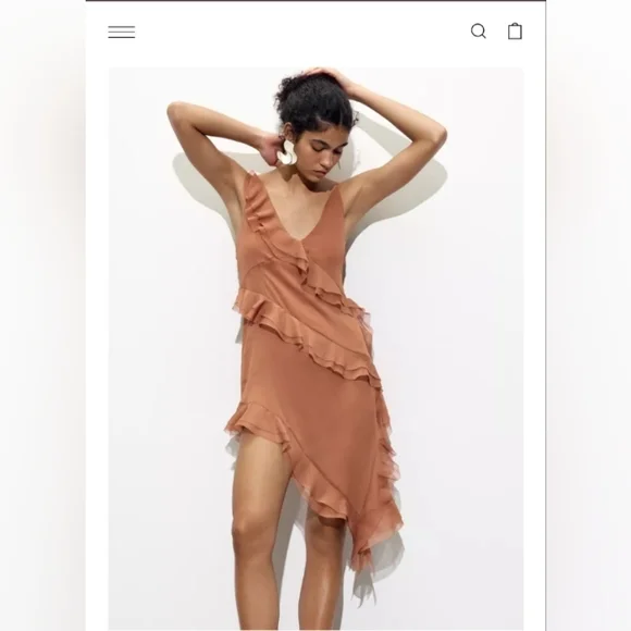 Zara Asymmetrical Dress With Ruffles - Picture 5 of 7